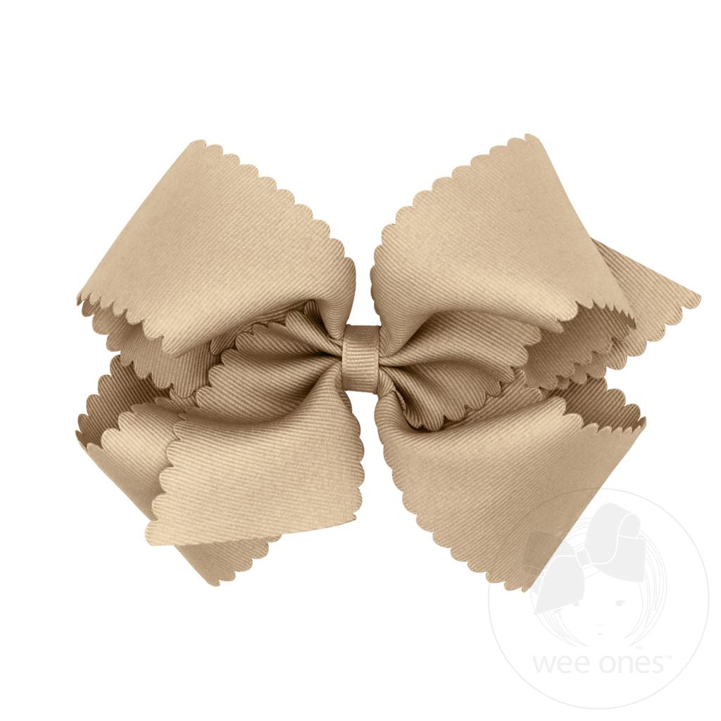 King Grosgrain Hair Bow Scalloped Edge