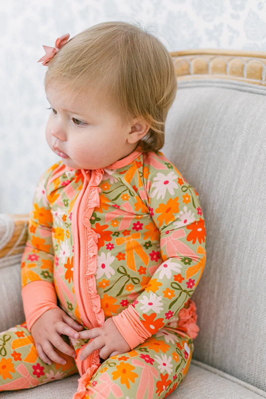 Fall Flower- Ruffle Romper