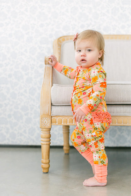 Fall Flower- Ruffle Romper