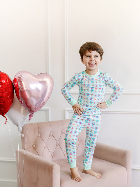 Blue Convo Heart PJ Set