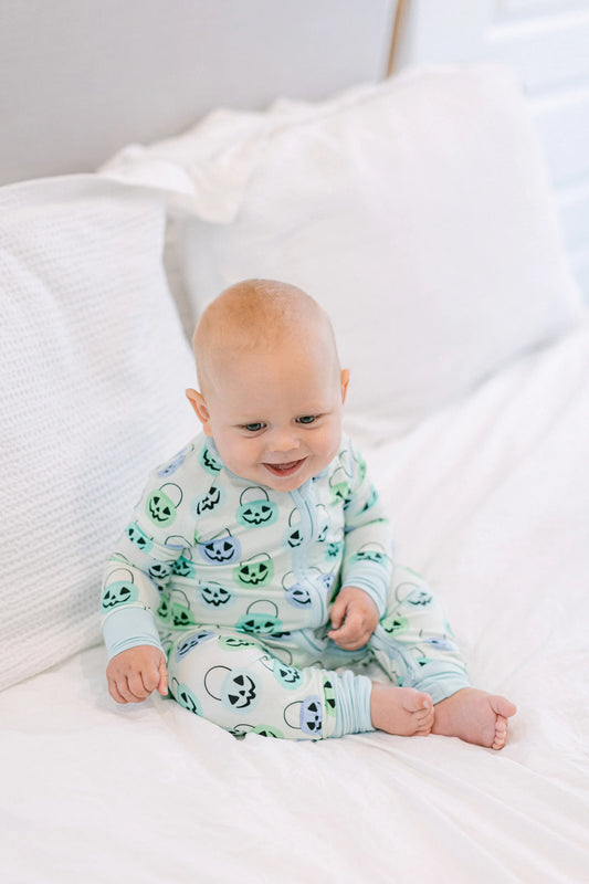 Green Bucket- Zipper Romper