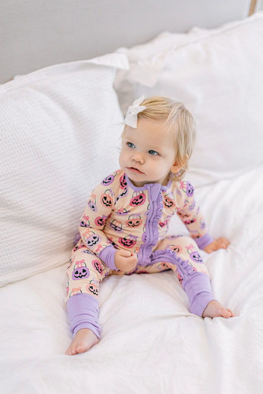 Pink Bucket- Ruffle Romper