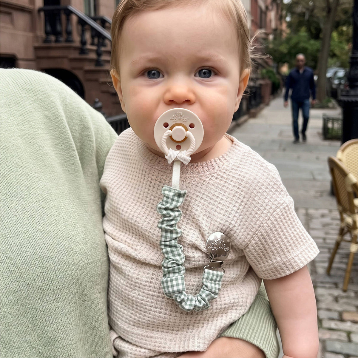 Ritzy Cinch™ Green Gingham - Pacifier Strap