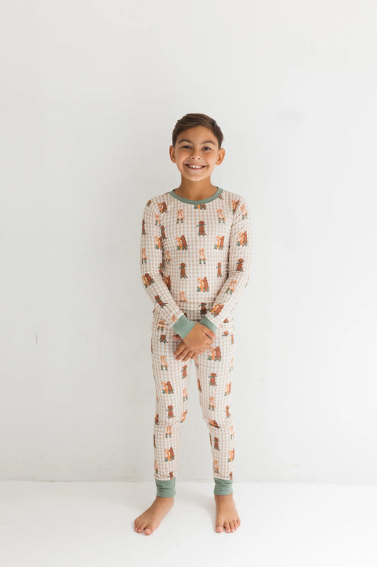 Green Pup Friends Two Piece Set