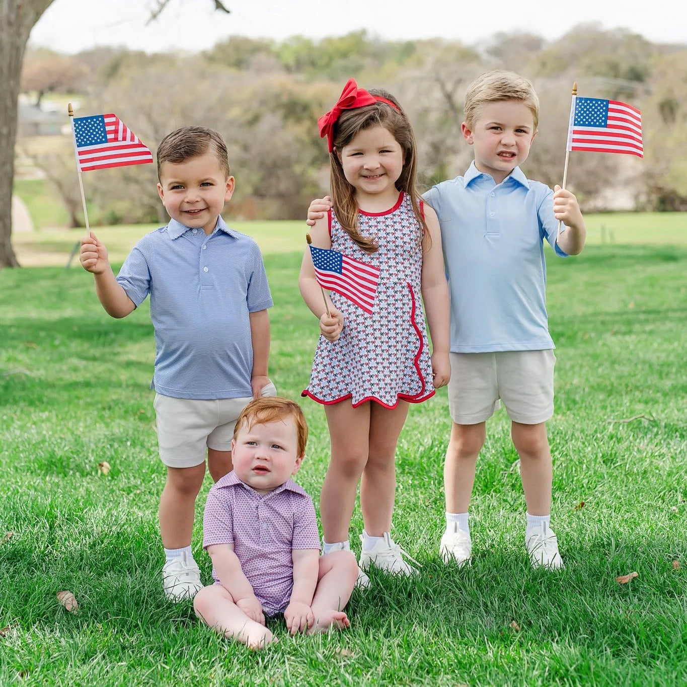 Taylor Girls' Performance Dress - Put A Bow On It Patriotic