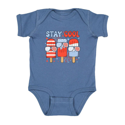 Stay Cool Short Sleeve Bodysuit - Indigo