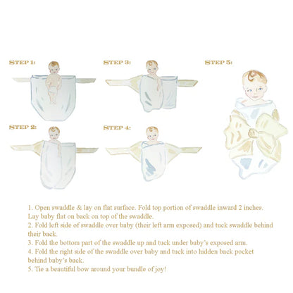 Bow Swaddle- Pearl Strand Silk