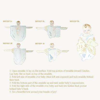 Bow Swaddle- Breakers Blue Seersucker