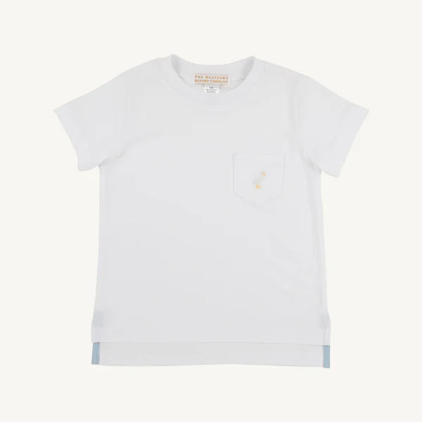 Carter Crewneck - Worth Avenue White with Multicolor Stork