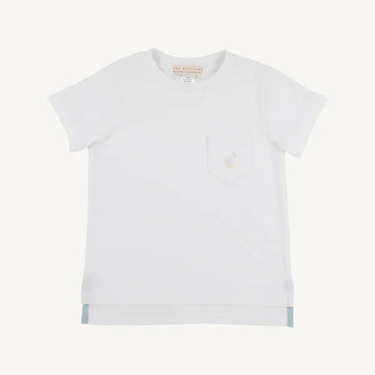 Carter Crewneck - Worth Avenue White with Multicolor Stork