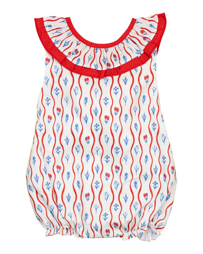 Red White Blue Floral Josie Bubble