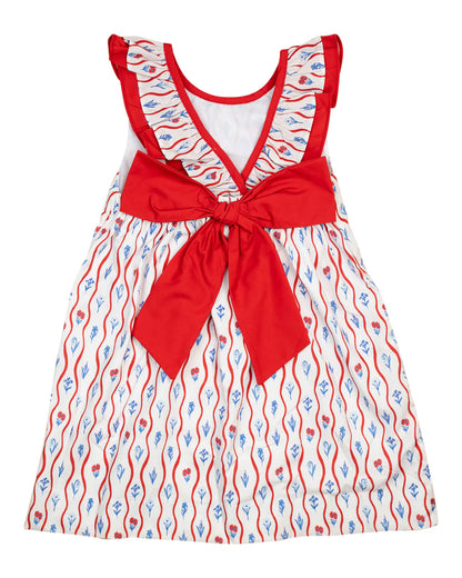Red White Blue Floral Josie Dress