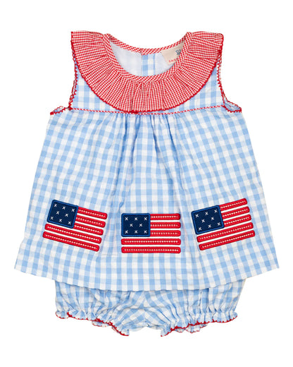 American Flag Applique Bloomer Set
