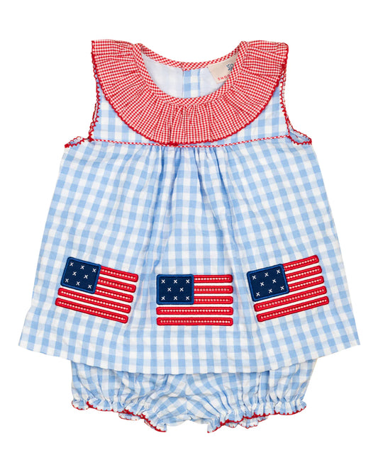 American Flag Applique Bloomer Set