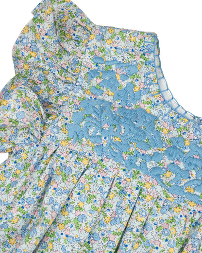 Sky Blue Floral Fiesta Dress