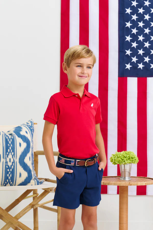 Prim & Proper Polo- Richmond Red with Worth Avenue White Stork
