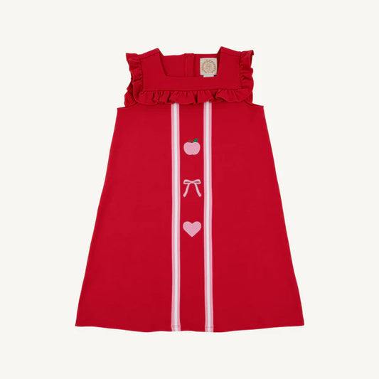 Darla Dress - Richmond Red & Hamptons Hot Pink with Appliques