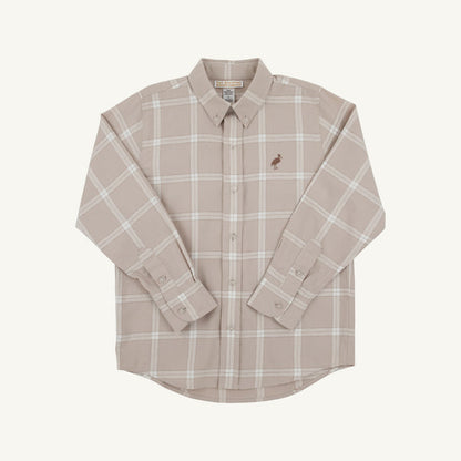 Dean's List Dress Shirt - Thompson Park Plaid with Gray Bay Brown Stork