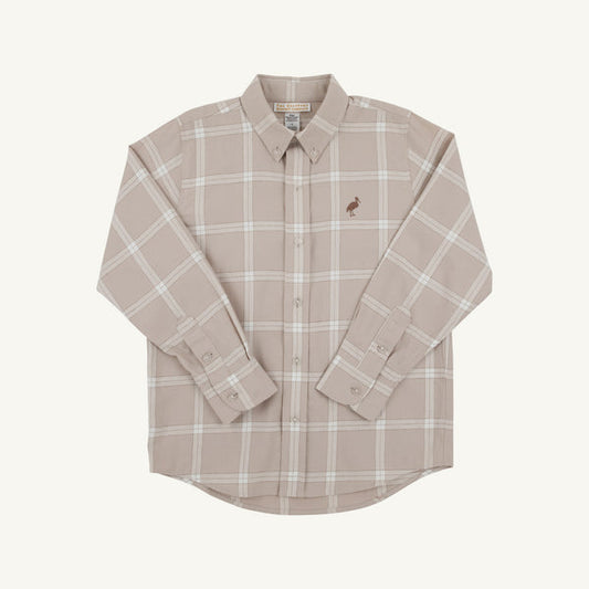 Dean's List Dress Shirt - Thompson Park Plaid with Gray Bay Brown Stork