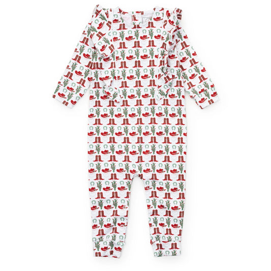 Evelyn Girls Romper- Cowboy Christmas