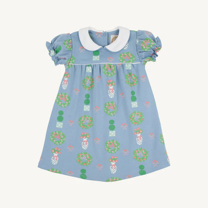 Holly Day Dress- Topiaries and Tangerines
