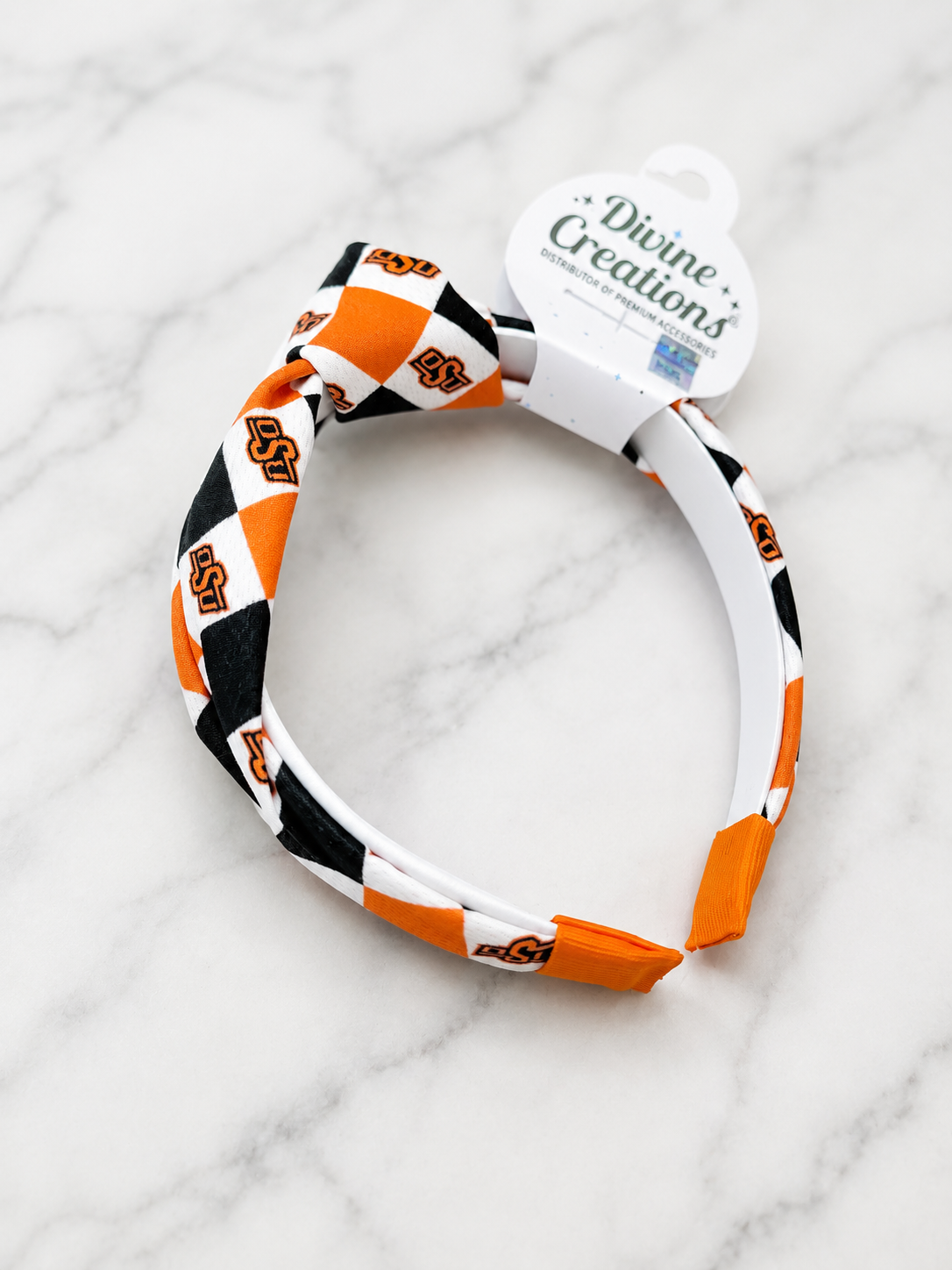 Signature Collegiate Checkerboard Textured Knot Wrap Headband