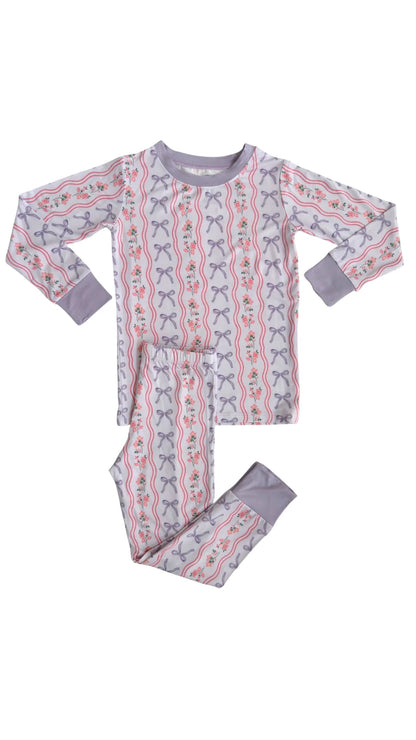 Purple Amelia Bow two Piece Set