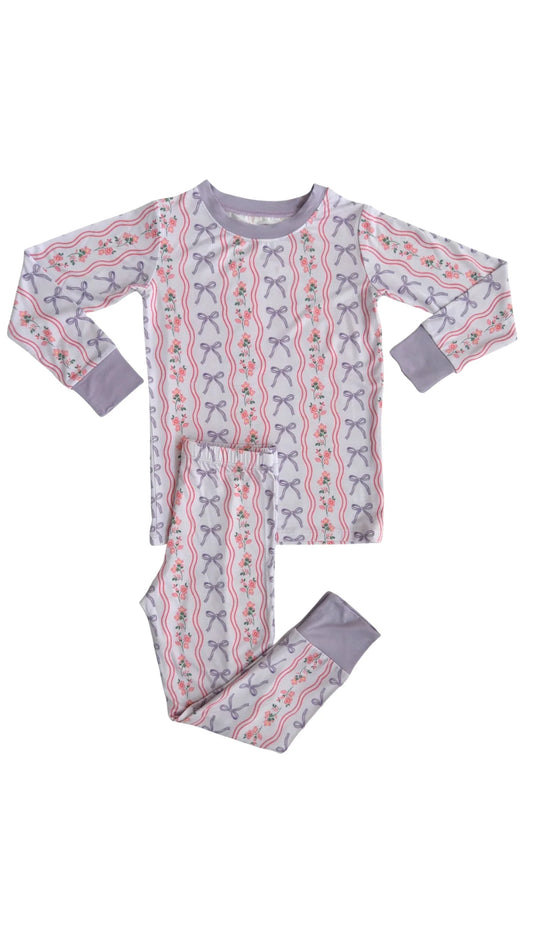 Purple Amelia Bow two Piece Set