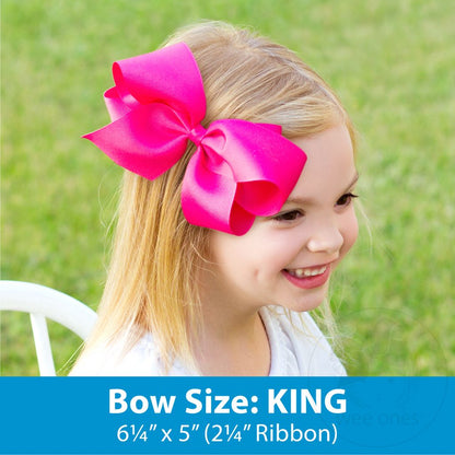 King Bow Print Grosgrain Hair Bow