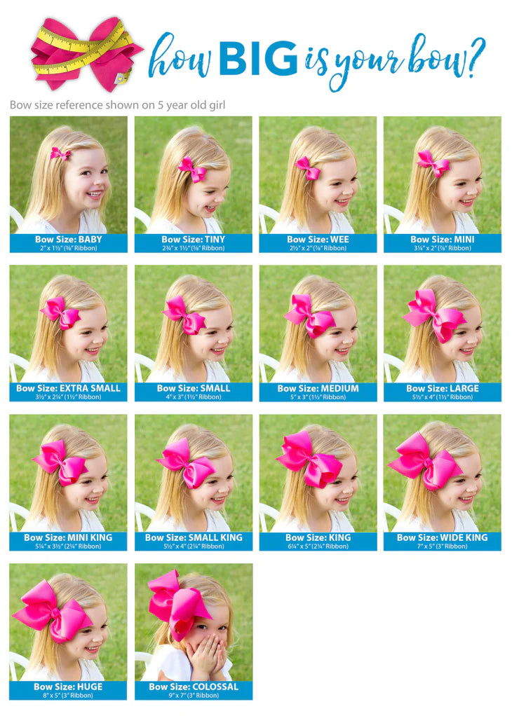 King Grosgrain Hair Bow Scalloped Edge
