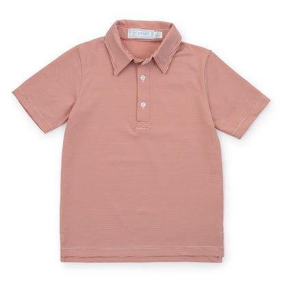 Will Boys' Golf Polo Shirt - Orange Stripes