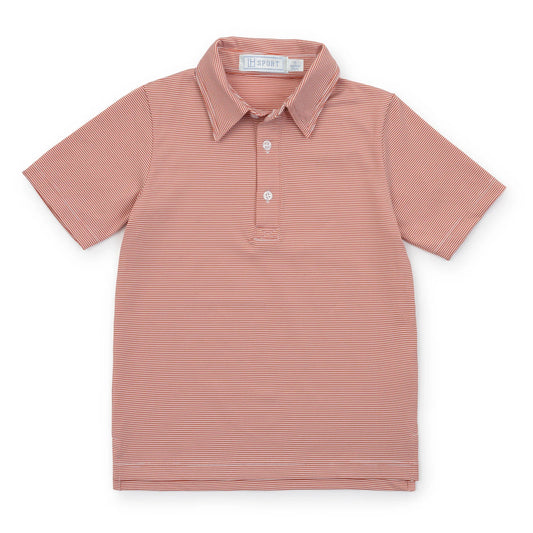 Will Boys' Golf Polo Shirt - Orange Stripes