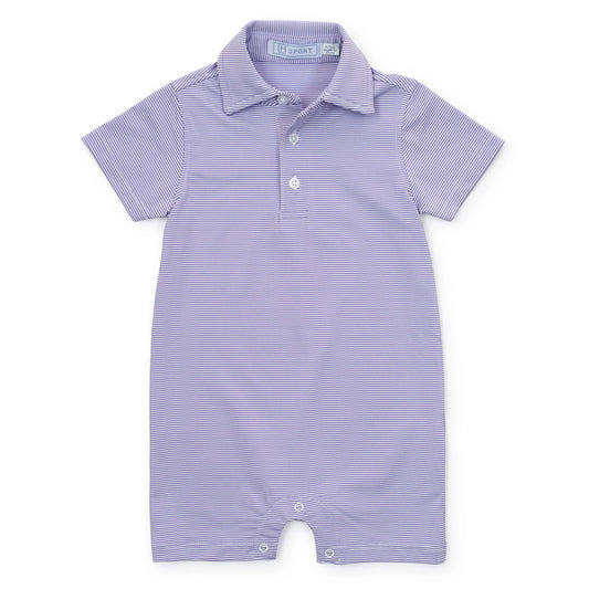 Austin Boys' Performance Shortall -  Purple Stripes