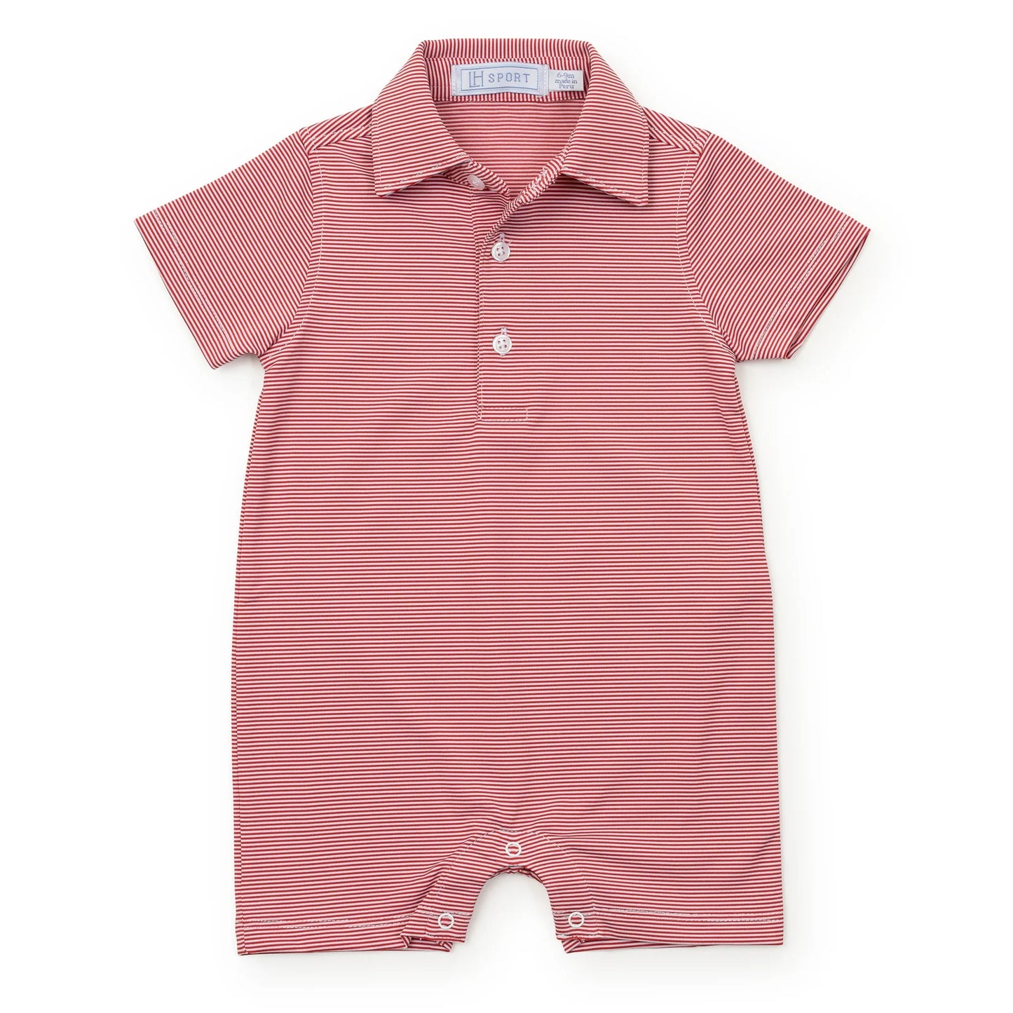 Austin Boys' Polo Shortall - Red Stripes