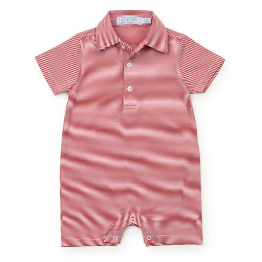 Austin Boys' Polo Shortall - Red Stripes