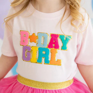 Birthday Girl Patch Short Sleeve T-Shirt- Ballet