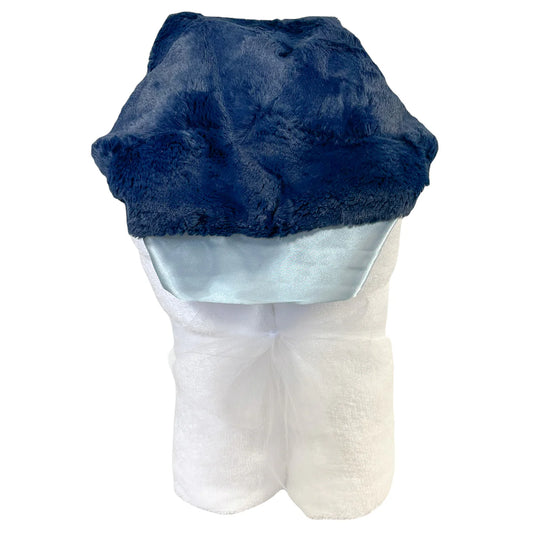 Plush Hooded Bath Towel - Navy Baby