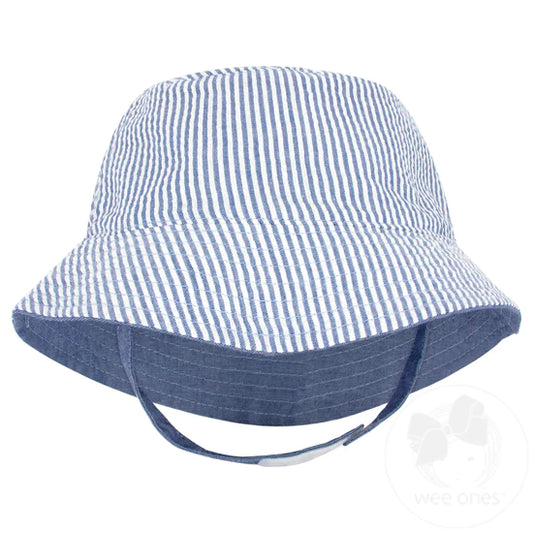 Denim Stripe Reversible Boys Bucket Hat