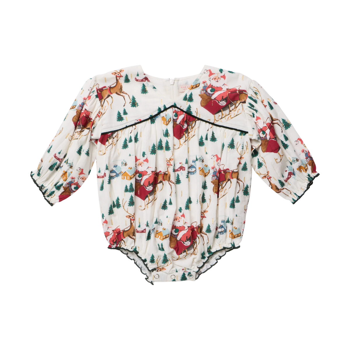 Baby Girls Wynne Bubble - santa sleigh