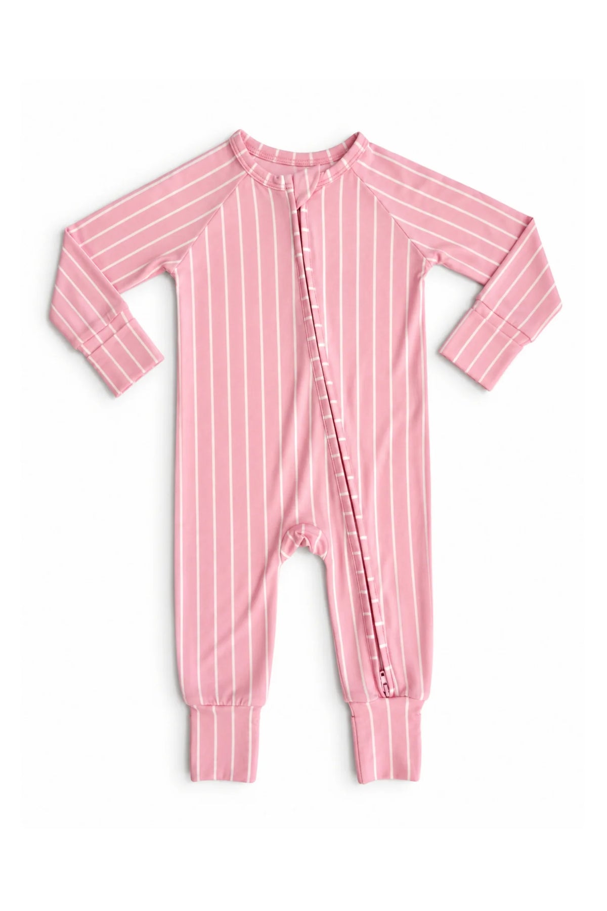 Orchard Pink Stripe Zipper Romper