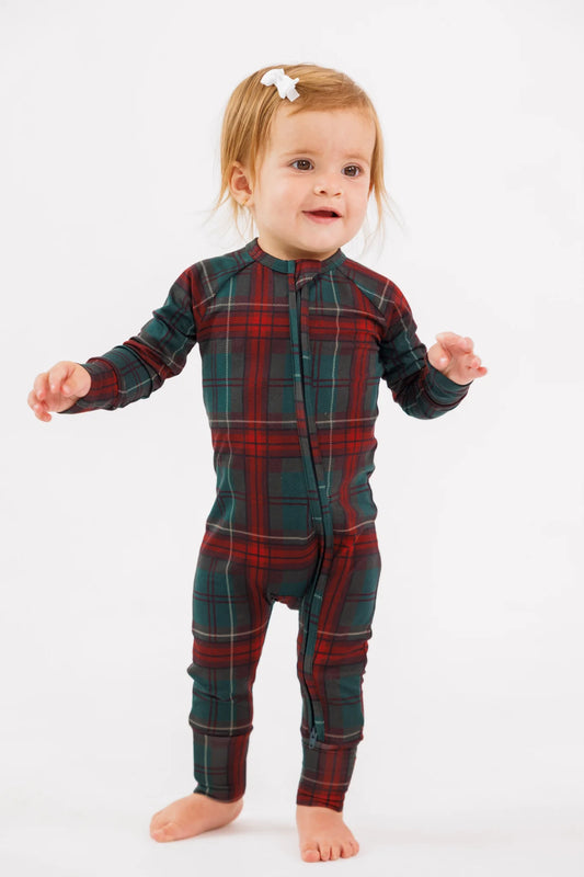 Holiday Heritage Plaid Zipper Romper