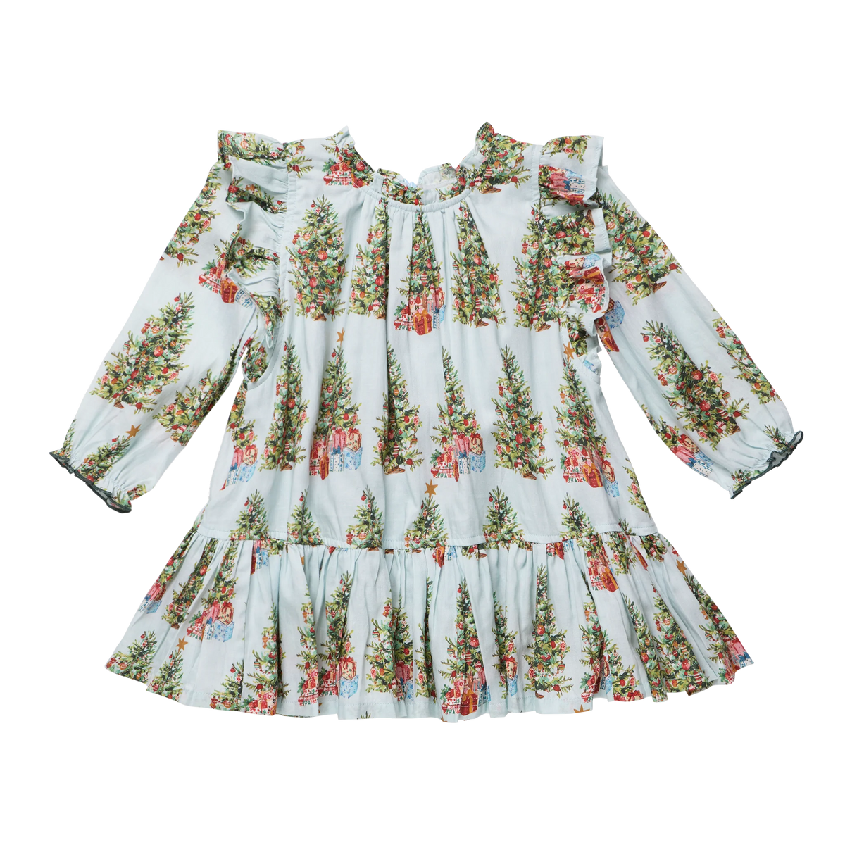 Girls Harper Dress - Trees and Presents