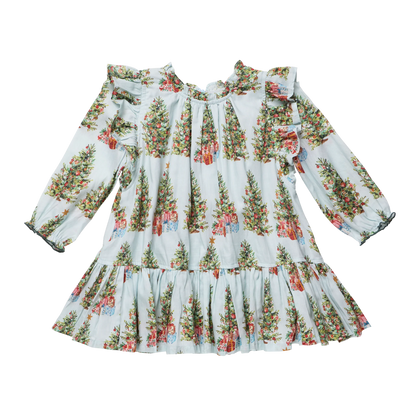 Girls Harper Dress - Trees and Presents