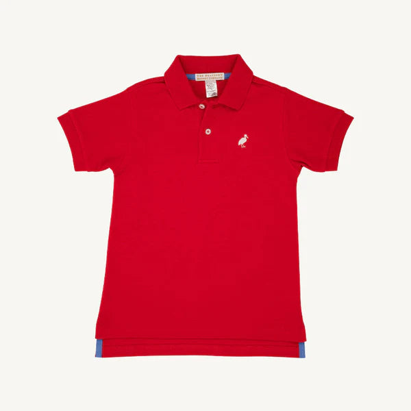 Prim & Proper Polo- Richmond Red with Worth Avenue White Stork