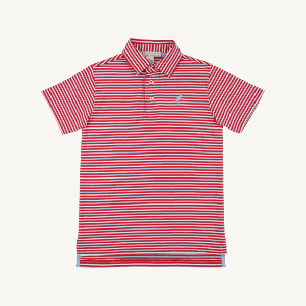 Prim & Proper Polo & Onesie- Sumner County Stripe (Richmond Red)