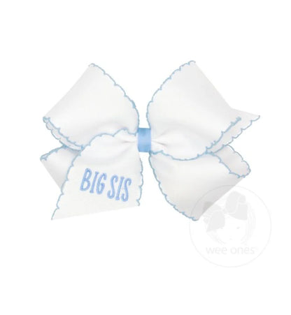Medium "Big Sis" Hair Bow with Millennium Blue Moonstitch Edge