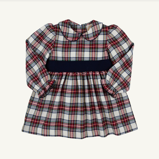 Long Sleeve Cindy Lou Sash Dress- Paris Pike Plaid