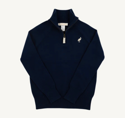Hayden Half Zip Sweater - Nantucket Navy/Osprey Oatmeal