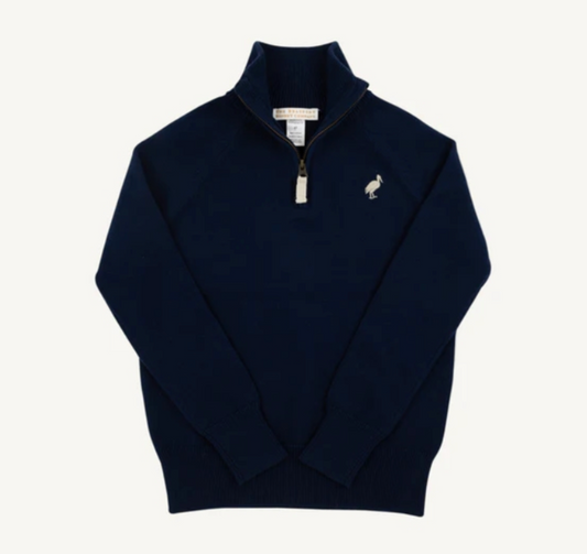 Hayden Half Zip Sweater - Nantucket Navy/Osprey Oatmeal