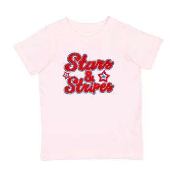 Stars and Stripes Patch Short Sleeve T-Shirt - Ballet
